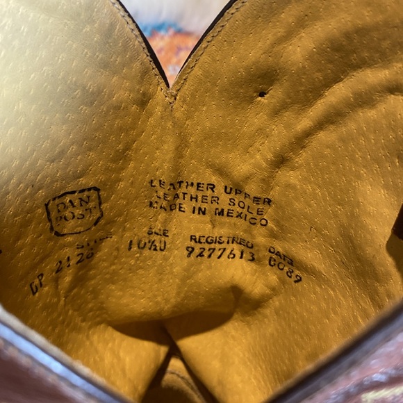 DAN POST MEN LEATHER CIWBOY BOOTS SIZE 10.5 D - Picture 4 of 10